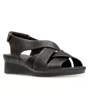 Clarks Collection Women's Cloudsteppers Caddell Jena Wedge Sandals NWOT